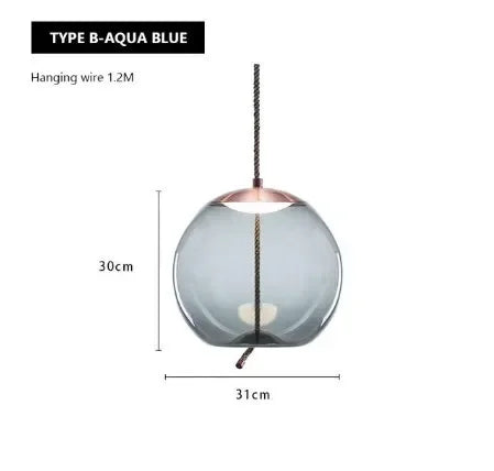 Modern Hemp Rope Glass Pendant Light Luminaire Rope Hanging Lamp Designer Cafe Bar Fixtures Drop Ship Knot Home Decor Chandelier
