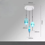 2026 Modern Simple Lake Blue Gradient Glass Pendant Lamp Designer Model Room Bedroom Restaurant Bar LED Chandelier Home Decor Li