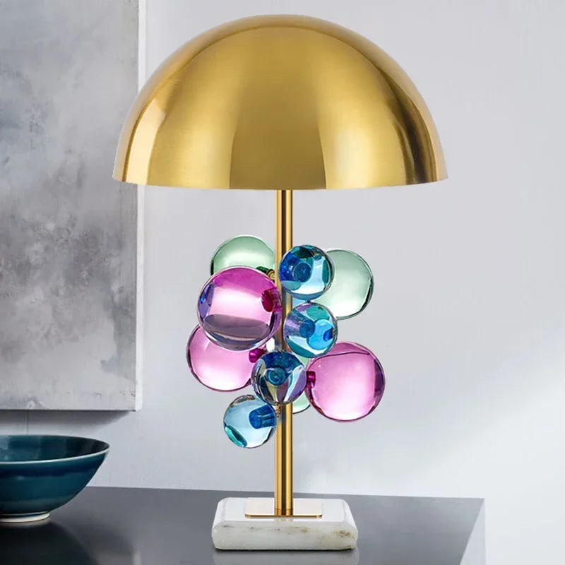 Light Luxury Creative Crystal Table Lamp Colorful Crystal Transparent Bedroom Study Table Lamp Postmodern Table Lamp Room Decor