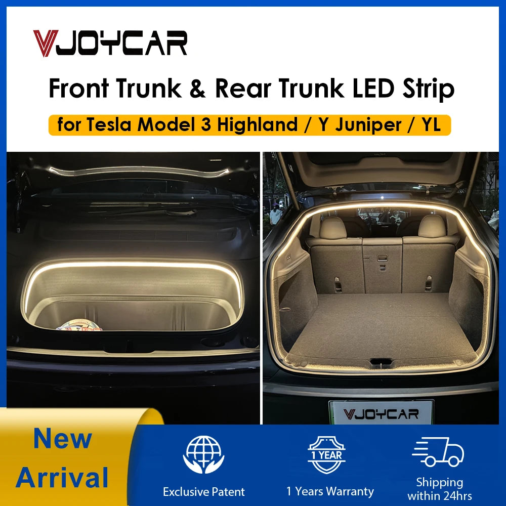 New Model Y Juniper YL New 3 Highland Rear Front Rear Trunk Waterproof LED Strip Atmosphere Brighten Light Plug & Play