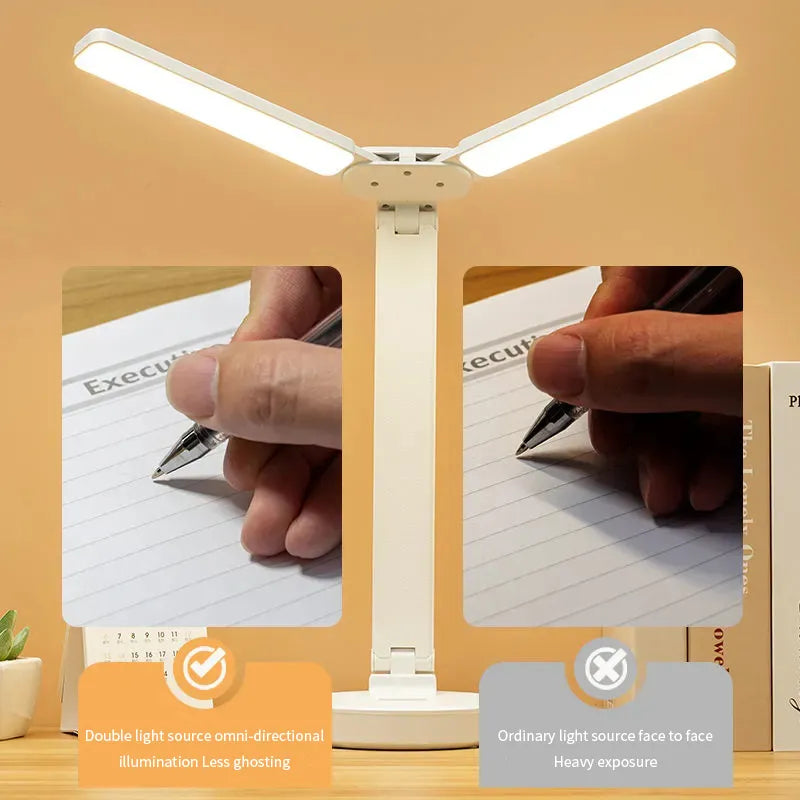 LED Desk Lamp 3 Levels Dimmable Touch Night Light USB Rechargeable Eye Protection Foldable Table Lamp For Bedroom Bedside Reading