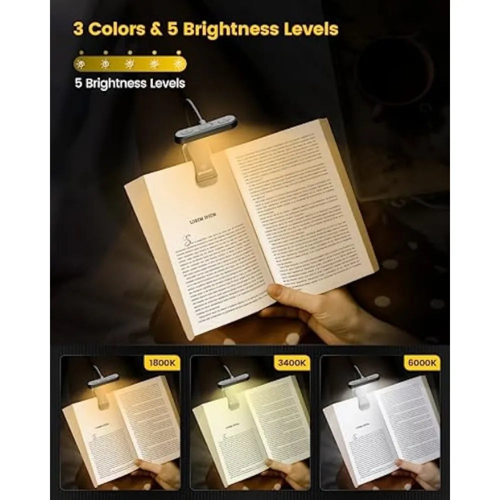 Eye Caring Horizontal ET-Head Book Light Brightness Dimmable Book Lamp USB Rechargeable Read Light  Bedside Reading Night Light