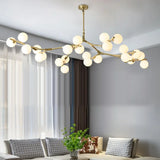Modern Tree Branches Led Chandelier Glass Balls Hanging Chandelier Living Room Decoration Dining Room Bedroom Indoor Lighting