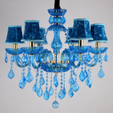 Nordic Luxury Blue Crystal LED Chandelier Restaurant Bedroom Coffee Shop Clothing Store Hotel Club Pendant Lamp Art Decor Light