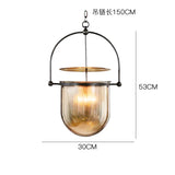 Scandinavian Glass Pendant Light Vintage Ceiling Hanging Lamp For Dining Room Bar Bedroom