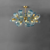 Blue Flower Ceiling Chandelier 2026 Modern Home Decor LED Hanging Lamp Dining Room Lustre Luxury Living Room Art Decor Lamparas