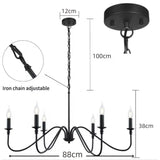 Retro Loft Living Room Chandelier Lighting E14 Vintage American Style Black/Gold Ceiling Chandelier Household Dining Room Light
