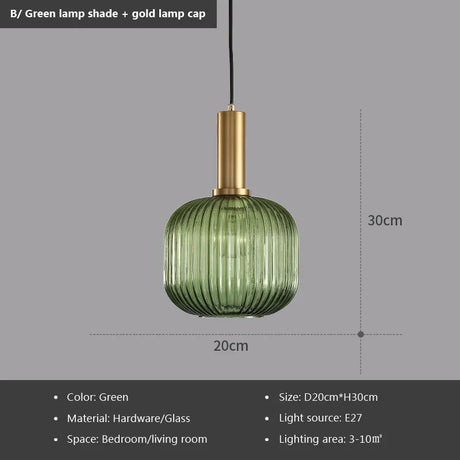 Nordic Retro restaurant colorful Glass pendant lights Creative living room Lamp Simple bedside lamp LED E27 light