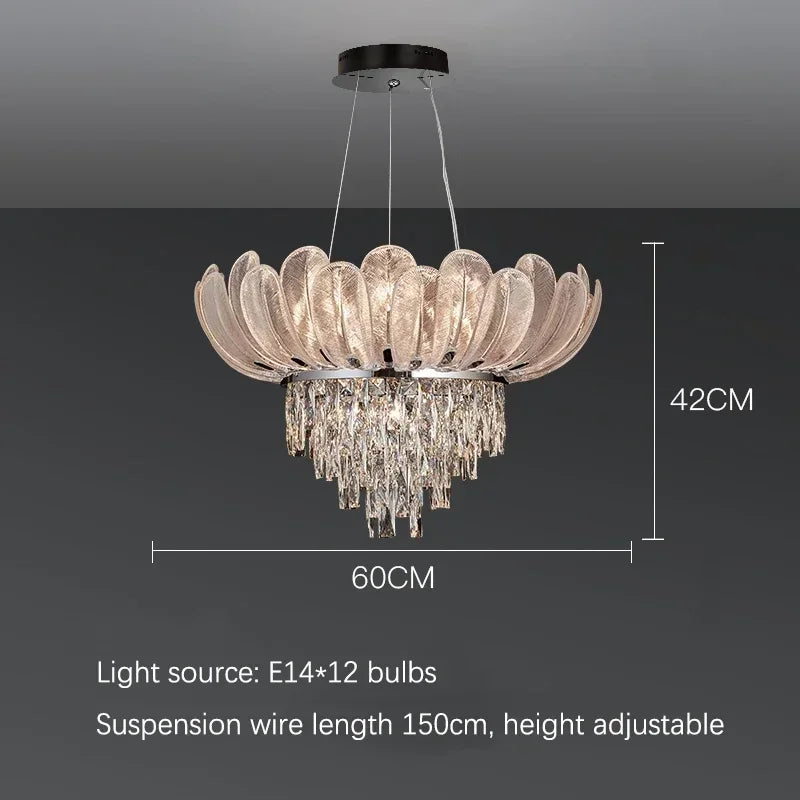 Luxury Crystal Pendant Light Chandelier Crown Design for Living Room Villa Shop Elegant Home Decor Ceiling Lighting