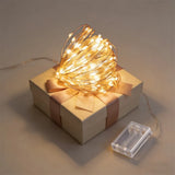 Battery Powered LED Silver Wire String Lights - 1M 2M 5M 10M Fairy Garland