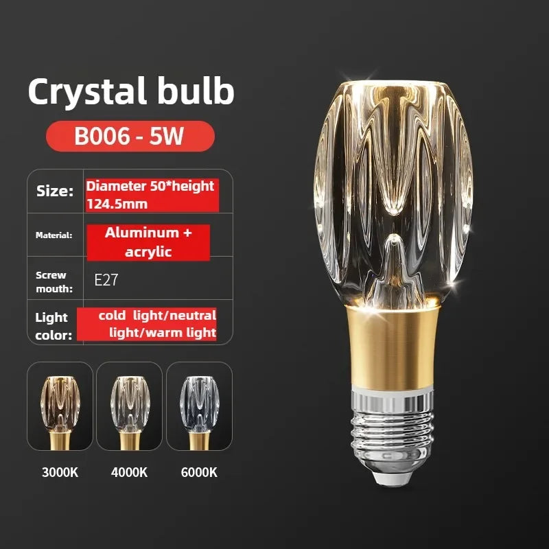 Super Bright LED Crystal Bulb  E27/E14 European Home Light  Dining Room Chandelier warm white cold white 110v 220v 230v 240v