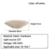 Ceiling light simple round whtie fabric lamp foyer creative flying saucer light Living Room restaurants hotel lobby lighting E27