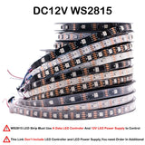 WS2812B WS2815 WS2813 WS2811 Addressable RGBIC LED Strip - DC5V/12V Smart Pixel Tape Light (30/60/144 LEDs/m)