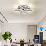 Modern Ceiling Fan Light Led Fan Lamp Smart APP RC Luxury Crystal Chandelier Home Decor Appliance Fixture Living Dining