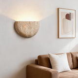 Wabi-Sabi Retro Yellow Cave Stone LED Wall Lamp - Natural Travertine Accent Sconce Light Fixture for Bedroom Bedside, Hallway & Entrance Background Decor