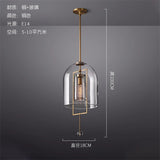 Vintage Chinese glass lantern all copper pendant lights bar counter bedside glass bar restaurant hotel crystal pendant lamps