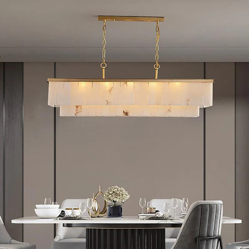 2026 Marble Series Gold Chrome Dimmable Led Chandelier Lighting Lustre Suspension Luminaire Lampen For Living Room