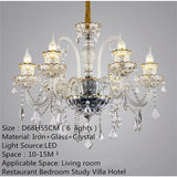 European Luxury Crystal Chandelier LED Living Room Restaurant Bedroom Villa  Hotel Duplex Building Candle Pendent Lamp