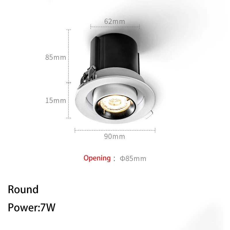 LED Spotlights Telescopic Folding Grille Spot Light Double Heads COB Lamp Square Ceiling Foco Recessed Anti Glare Stretchable
