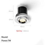 LED Spotlights Telescopic Folding Grille Spot Light Double Heads COB Lamp Square Ceiling Foco Recessed Anti Glare Stretchable