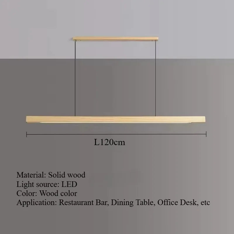 Nordic Walnut Solid Wood Pendant Light LED for Dining Tables, Study Rooms, Bar Counters, Office Desks, Indoor Home Lighting