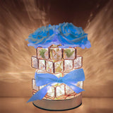 Nightstand Table Lamp Rechargeable Bedroom Bedside Decorative Lamp Crystal Flower Rose For Girl Valentine's Day Birthday Gift