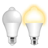 85-265V Led Light Bulb with PIR Motion Sensor E27 E26 B22 12W White Lamp Smart Bulb for Porch Garage Stairs Hallway Dusk to Dawn