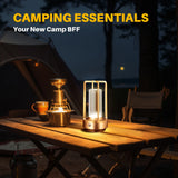 Cordless LED Table Lamp (Rechargeable Battery) - Creative Atmosphere Desk Light for Outdoor Camping, Restaurant, Bar & Bedroom Bedside Decor
