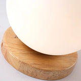 White Glass Ball Modern LED Ceiling Lamp Living Room Wooden Pedestal Hanging Ceiling Lights Home Lighting Decor Kitchen Fixtures