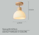 BOTIMI Wooden Ceiling Lights For Corridor White Glass Lampshade Dressing Room Surface Mounted wood Lamp Indoor Lighting
