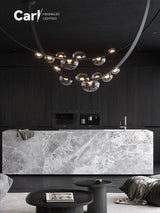Modern Leather Belt Pendant Chandelier - Minimalist Designer Ceiling Light