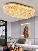 Hanging Lamps Lustre Suspension Luminaire Lampen For Living Room Luxury Round K9 Crystal Gold 2025 Ceiling Chandelier Lighting
