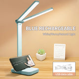 LED Desk Lamp 3 Levels Dimmable Touch Table Lamp USB Rechargeable Eye Protection Foldable Reading Night Light For Bedside Desk