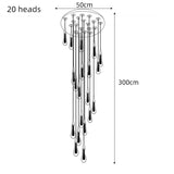 Modern Creative LED Lamp Pendant ForStair Lamp,Duplex Building Villa,Apartmenthigh Hanging Simple Crystal Gold Flowing Waterdrop