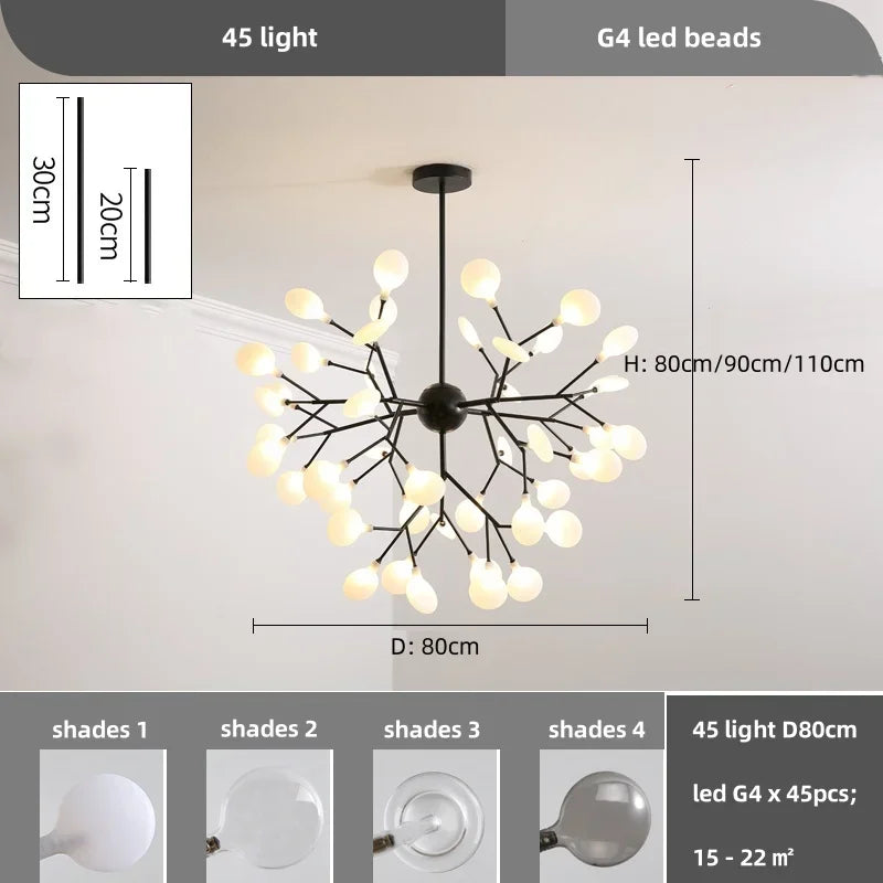 Nordic Led Creative Chandelier Modern Branch Ceiling Pendant Light For Living Room Home Decoration Lustre Indoor Lighting Lamps