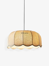 Japanese Fabric Pendant Light Nordic Wavy Lampshade Bedroom Restaurant Ceiling Chandelier Home Decor Hanging Lighting Fixtures