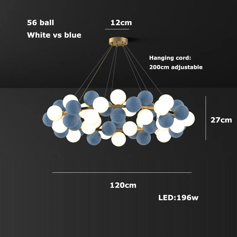 2026 Modern Glass Bubble Chandelier - Dimmable Art Deco Hanging Lamp