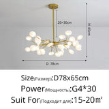 Creativity Firefly LED Chandelier Black Gold for Living Room Bedroom Hall Home Decor Indoor Lighting Minimalist Ceiling Pendant