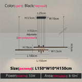 Modern LED Strip Pendant Light - Designer Hanging Lamp with Memory Function