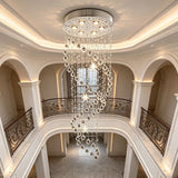 Luxury Spiral K9 Crystal Pendant Light Long Star Crystal Chandelier For Duplex Stairwell Villa Entrance Indoor LED Lighting