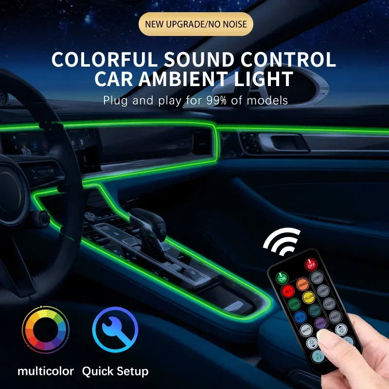 3M USB Blue LED Car Lnterior Atmosphere Light EL Cool Light Line Neon Strip For Automotive DIY Flexible Environmental Lights