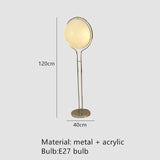 Floor Lamp Simple Design Led Chrome Metal  White Acrylic Ball Light Living Room Hotel Room Home Home Decoration Lamp