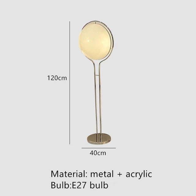 Floor Lamp Simple Design Led Chrome Metal  White Acrylic Ball Light Living Room Hotel Room Home Home Decoration Lamp