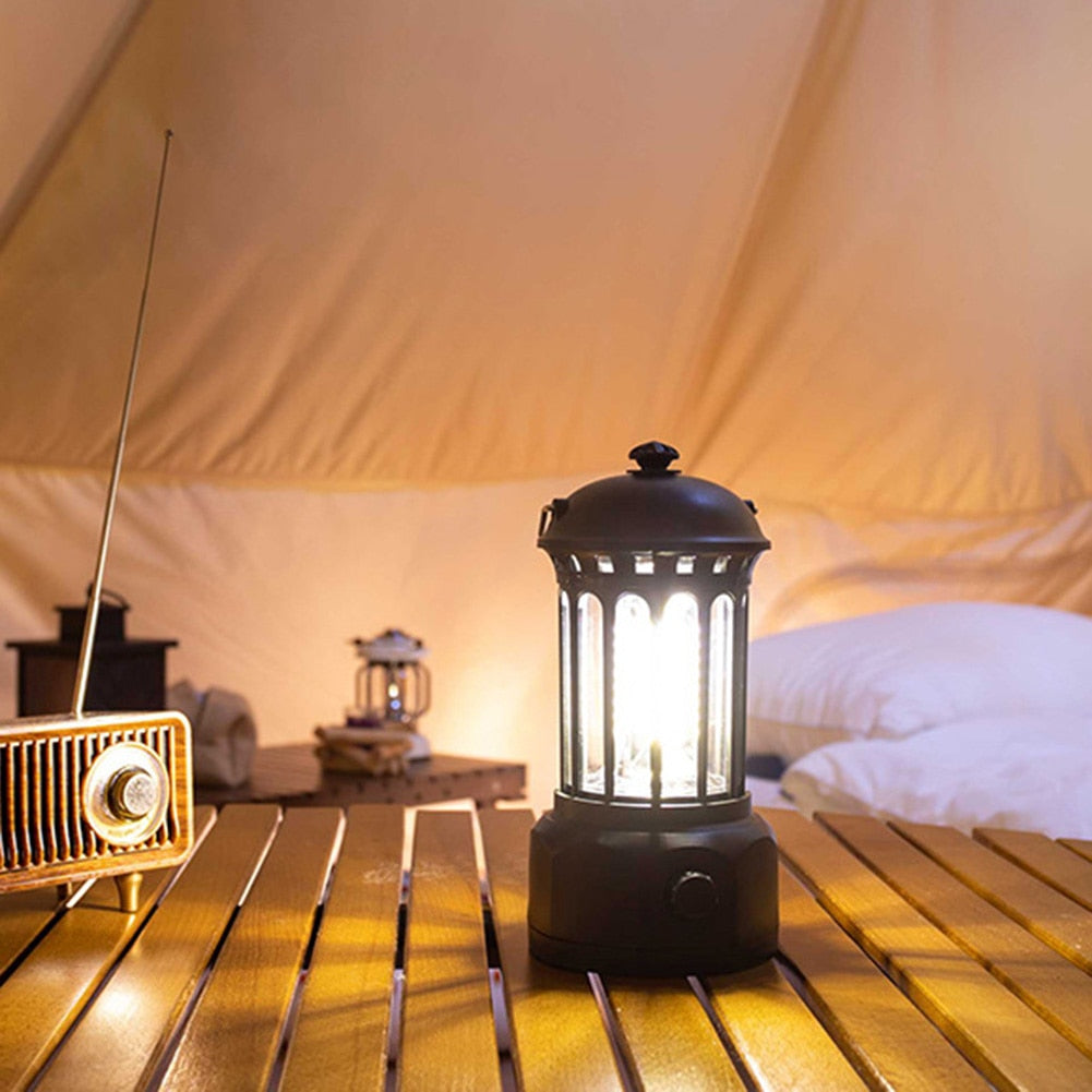 Portable Retro Camping Lantern Emergency COB Camping Light