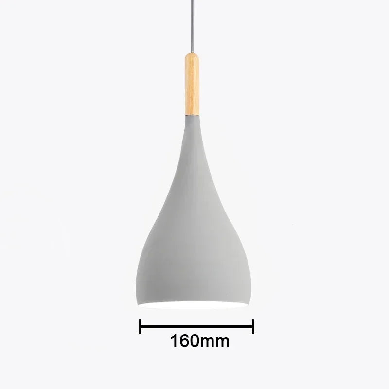 Multi Color Luster Pendant Lights Dia 16/17/24cm Restaurant Wood Hanging lighting Light Fixtures Modern E27 LED Loft Hang lamp