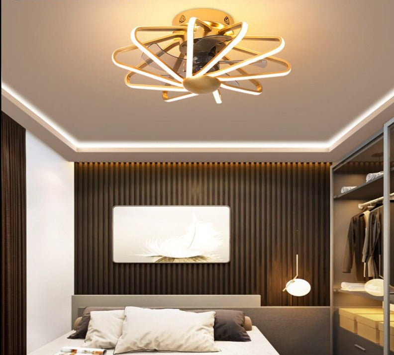 LED ceiling fan with Lights remote control home decor ventilator lamp Living room Bedrpoom DC ceiling fan lamp