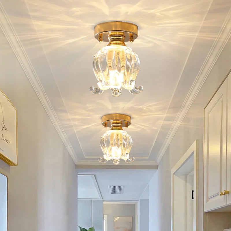Aisle Light Corridor Entrance Light Led Balcony Home Light Luxury Crystal Ceiling Luminaire Surface Mounted Luminaire