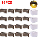 4/16 Pack Solar Step Lights Outdoor Motion Sensor - Waterproof Auto On/Off Stair Lamp