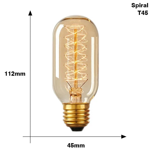 Retro Edison Light Bulb E27 220V 40W ST64 G80 G95 T10 T45 T185 A19 A60 Filament Incandescent Ampoule Bulbs Vintage Edison Lamp