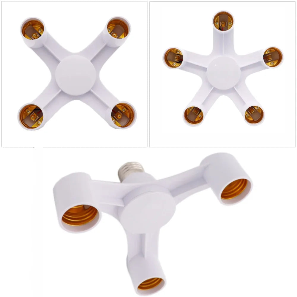 E27 to E27 Splitter Adapter Socket (3-in-1 / 4-in-1 / 5-in-1) - Multi-Bulb Base Lamp Holder Converter